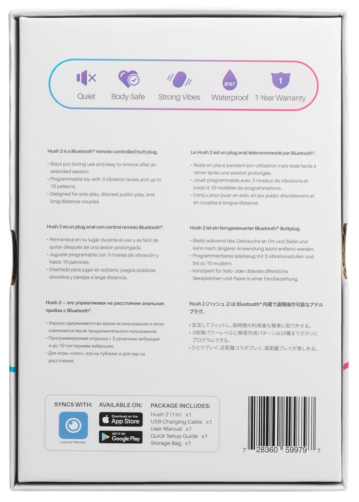 Lovense Hush 2 Anaal Vibrator zwart | SIN&LACE