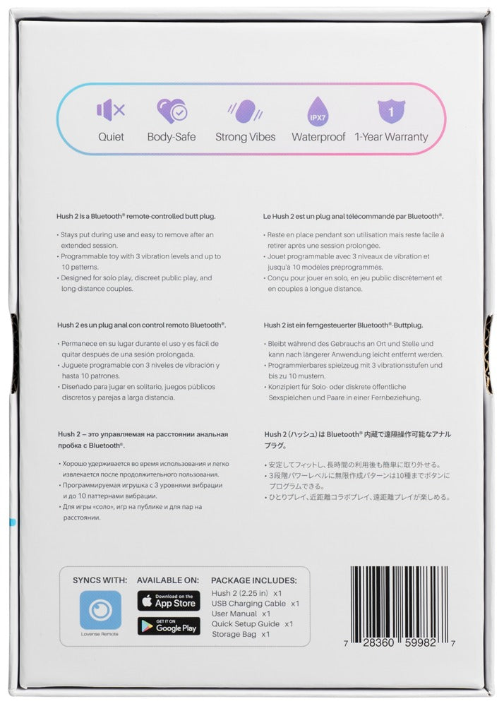 Lovense Hush 2 Anaal Vibrator zwart | SIN&LACE