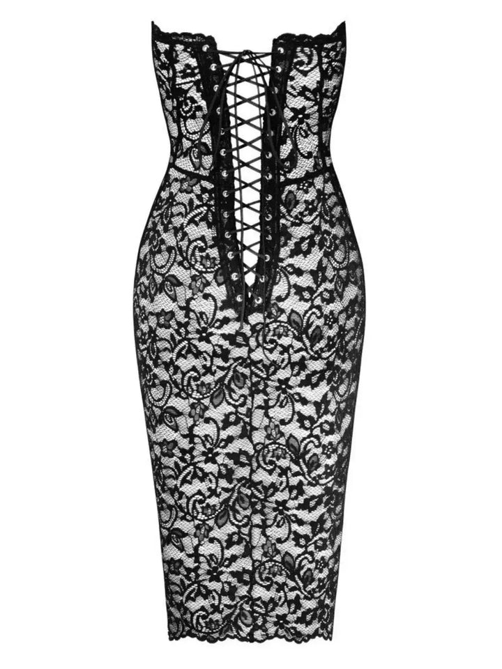 Noir Handmade Strapless Doorschijnende Jurk | Jurk - Noir Handmade | SIN&LACE
