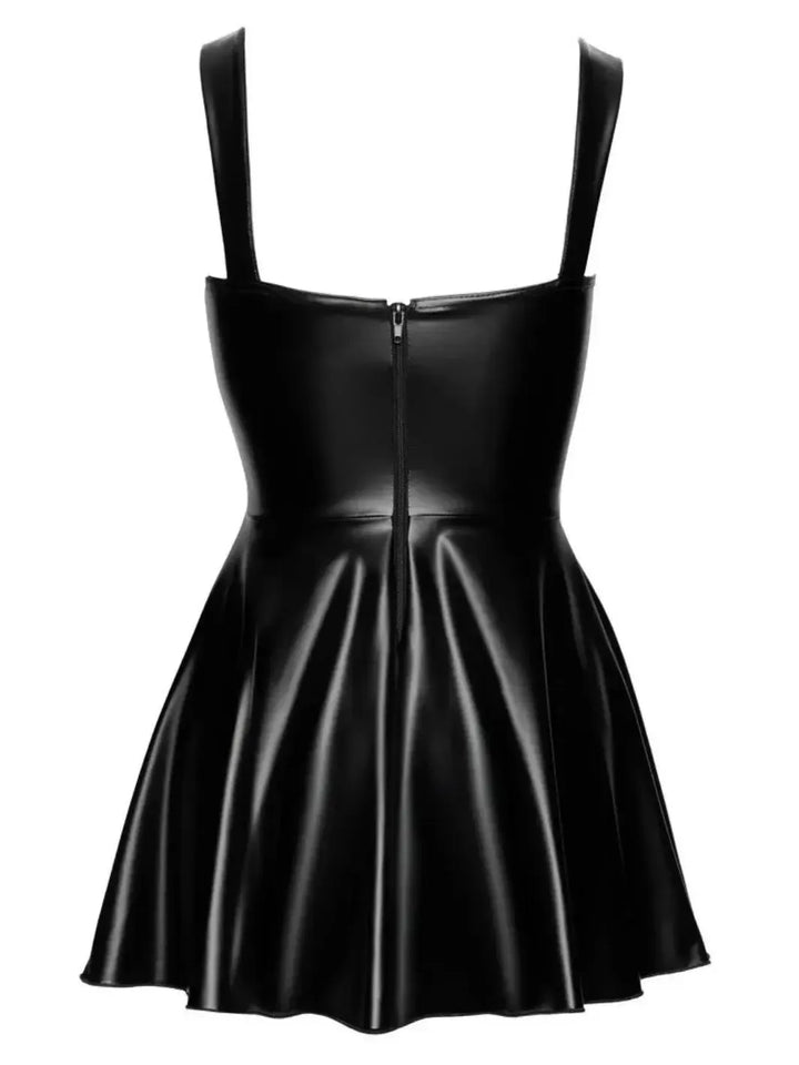 Noir Handmade Wetlook Jurk met Vetersluiting | Jurk - Noir Handmade | SIN&LACE