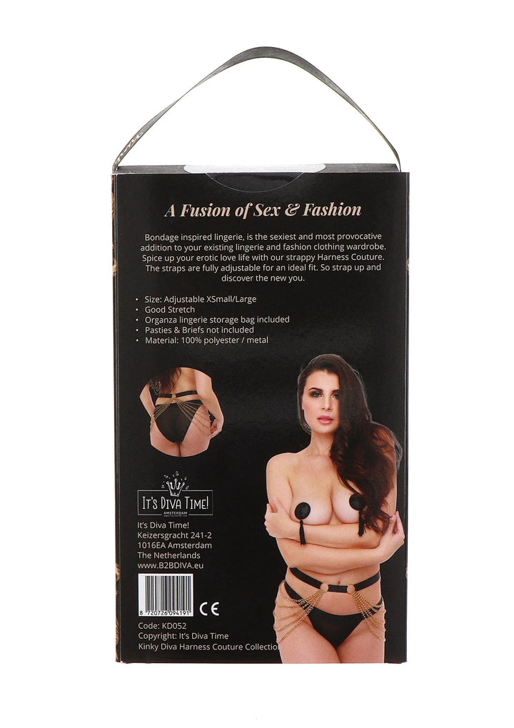 Kinky Diva Luxury Chain Belt Harnas Zwart | Harnas - Kinky Diva | SIN&LACE