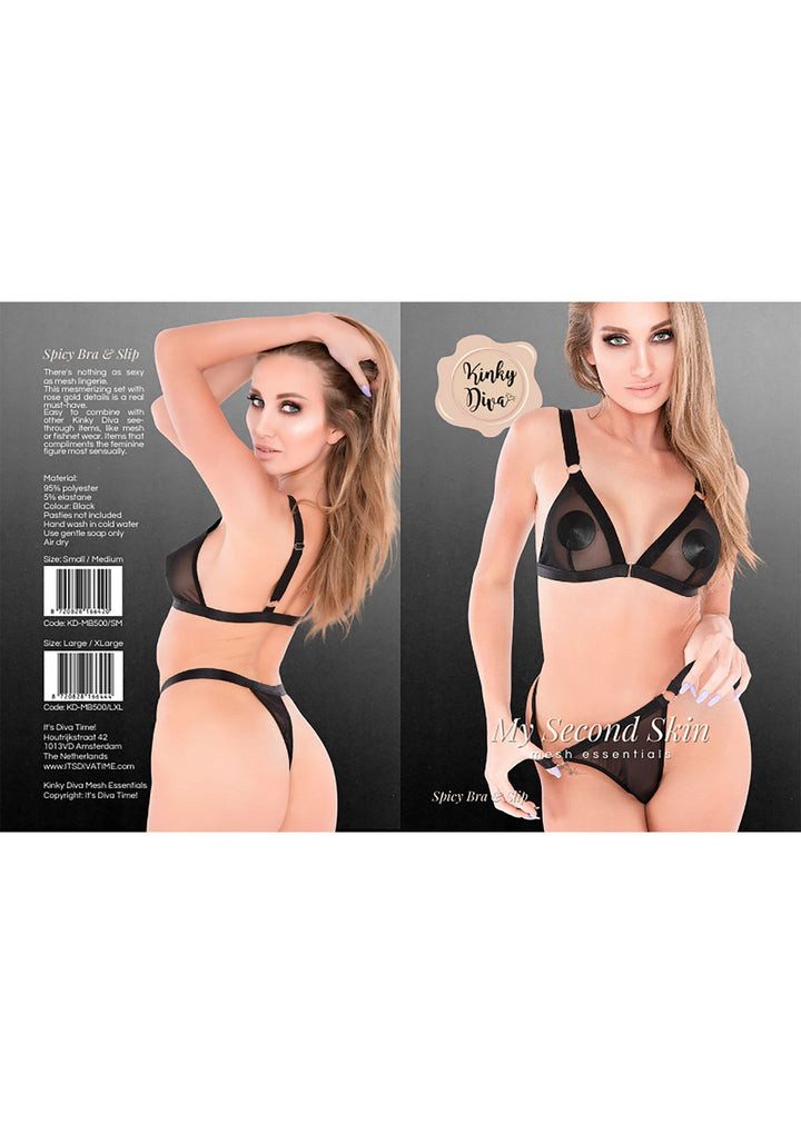 Kinky Diva Spicy Bra & Slip mesh set