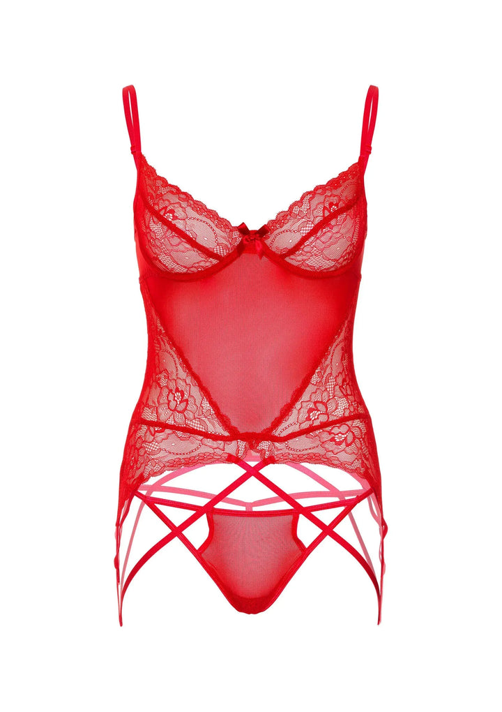 Kanten Cami Set Rood | Bodystockings - Daring Intimates | SIN&LACE