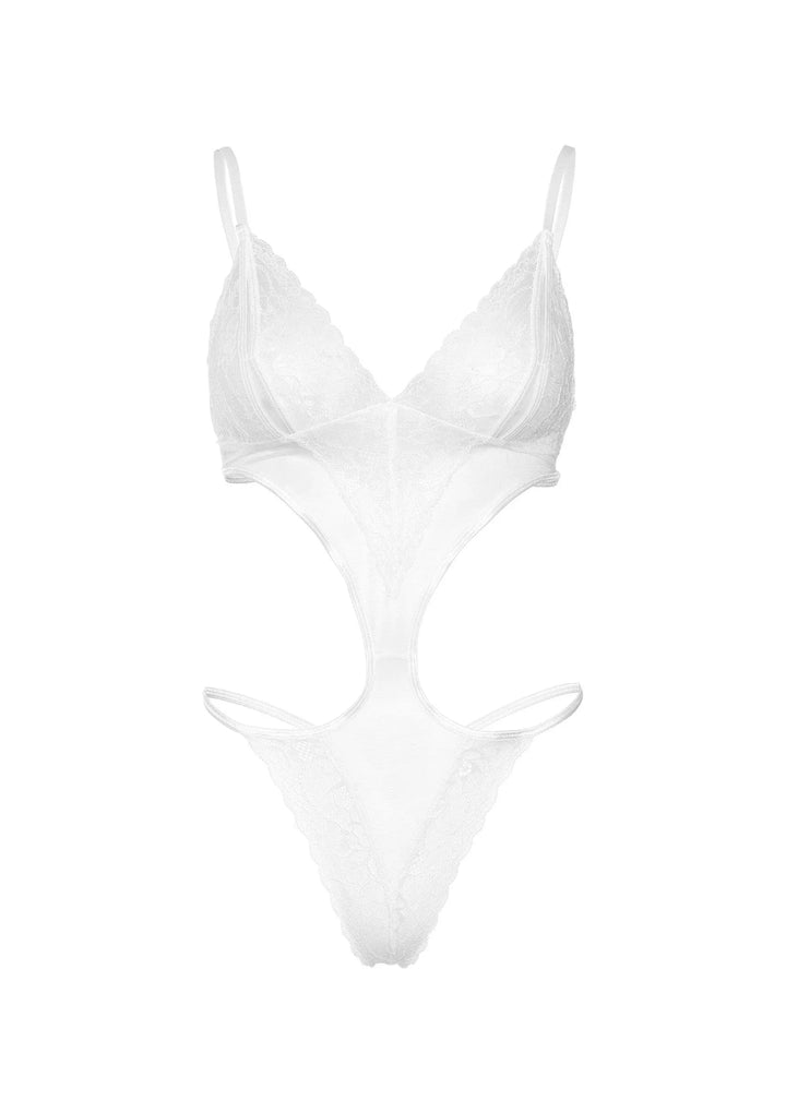 Daring Intimates Cut-out Peek-a-Boo Bodysuit (Wit) | Bodysuits - Daring Intimates | SIN&LACE