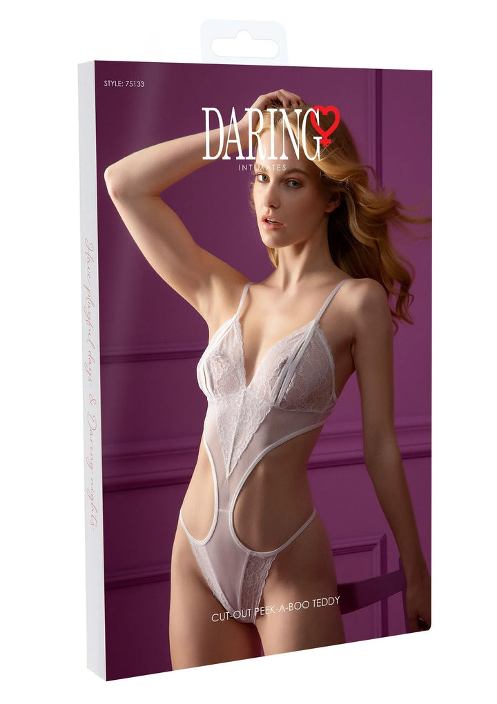 Daring Intimates Cut-out Peek-a-Boo Bodysuit (Wit) | Bodysuits - Daring Intimates | SIN&LACE