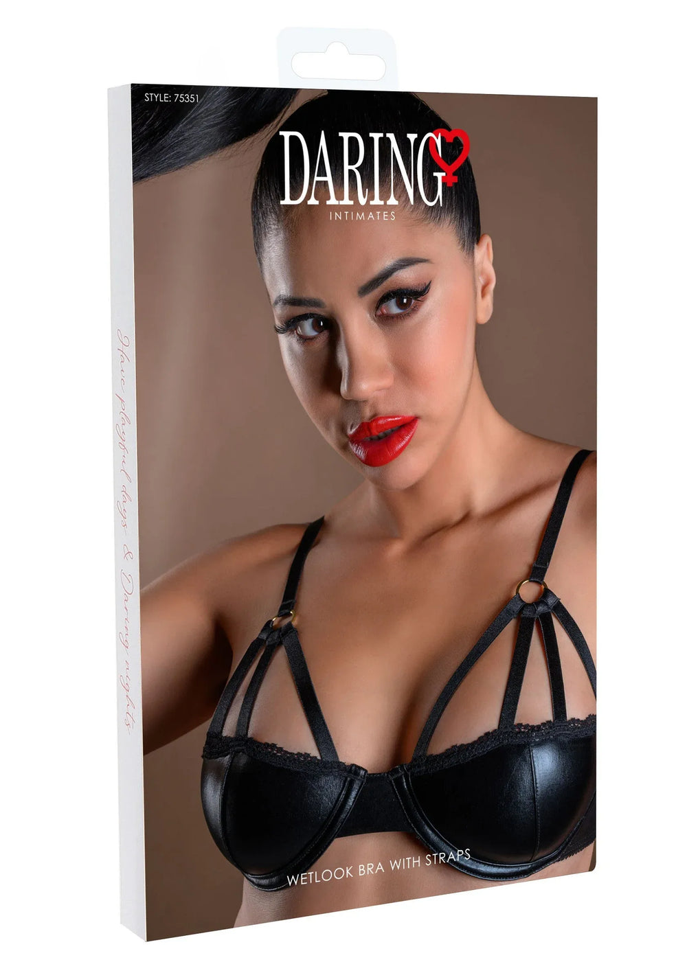 Daring Intimates Wetlook BH met Straps Zwart | Bh- & slipsets - Daring Intimates | SIN&LACE