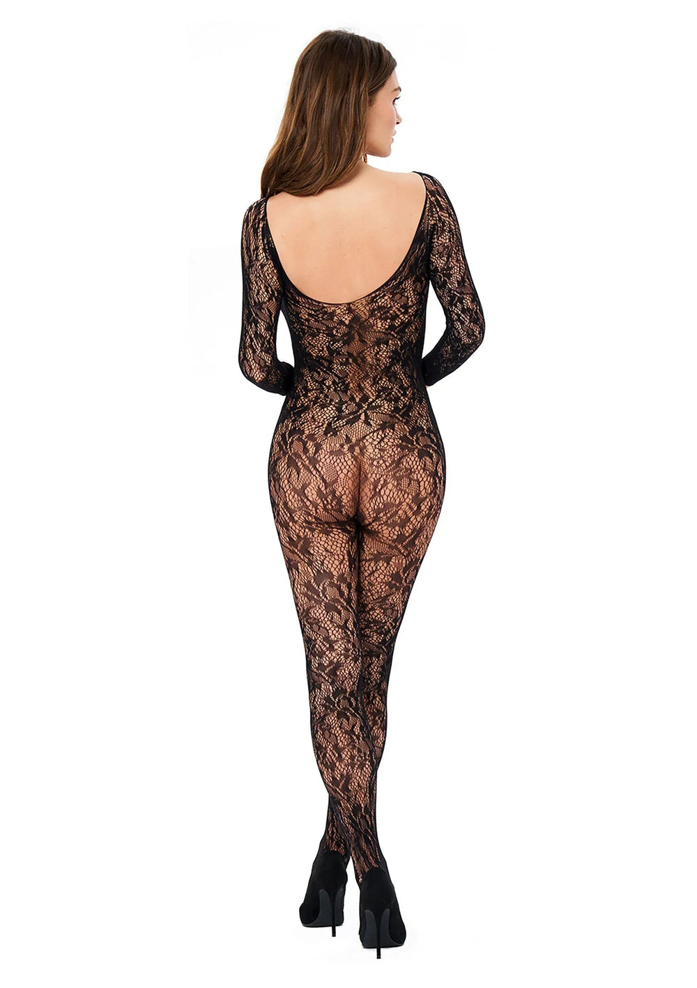 Kotek Flower Bodystocking Zwart | Bodystockings - Kotek | SIN&LACE