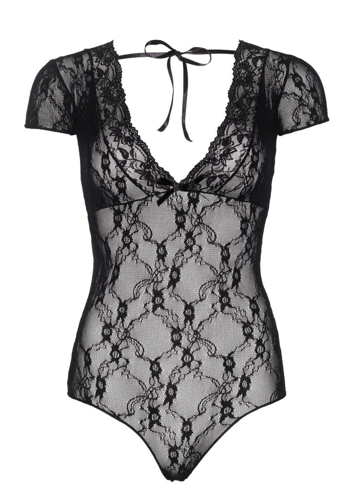 Leg Avenue Floral Lace Backless Teddy