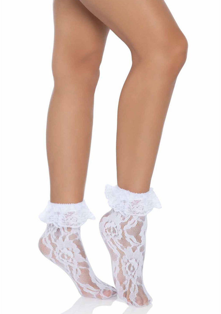Leg Avenue Liora Lace Socks with Ruffle
