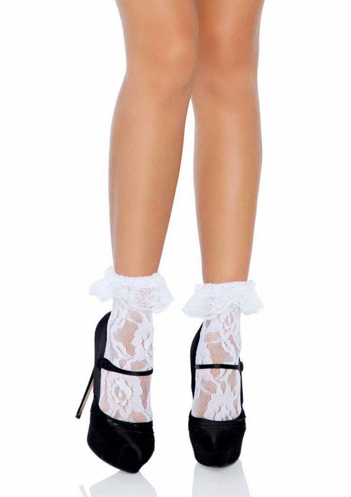 Leg Avenue Liora Lace Socks with Ruffle