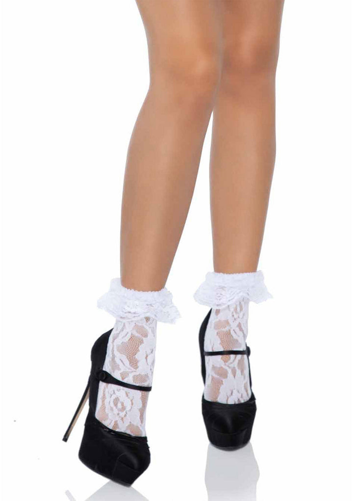 Leg Avenue Liora Lace Socks with Ruffle