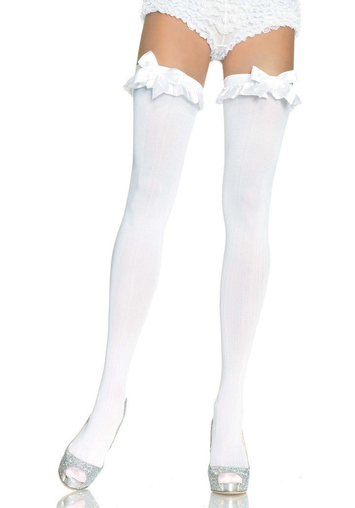 Leg Avenue Opaque Thigh Highs met strik