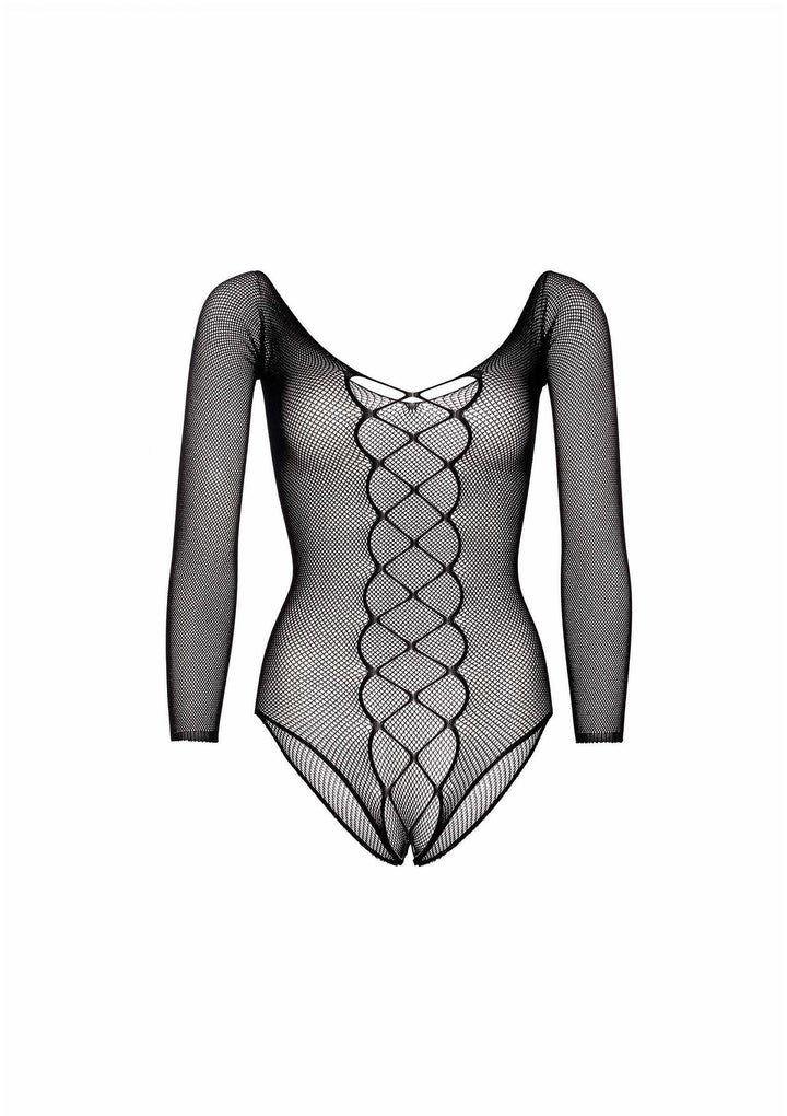 Leg Avenue Fishnet Crotchless Bodysuit Zwart | Bodysuits - Leg Avenue | SIN&LACE
