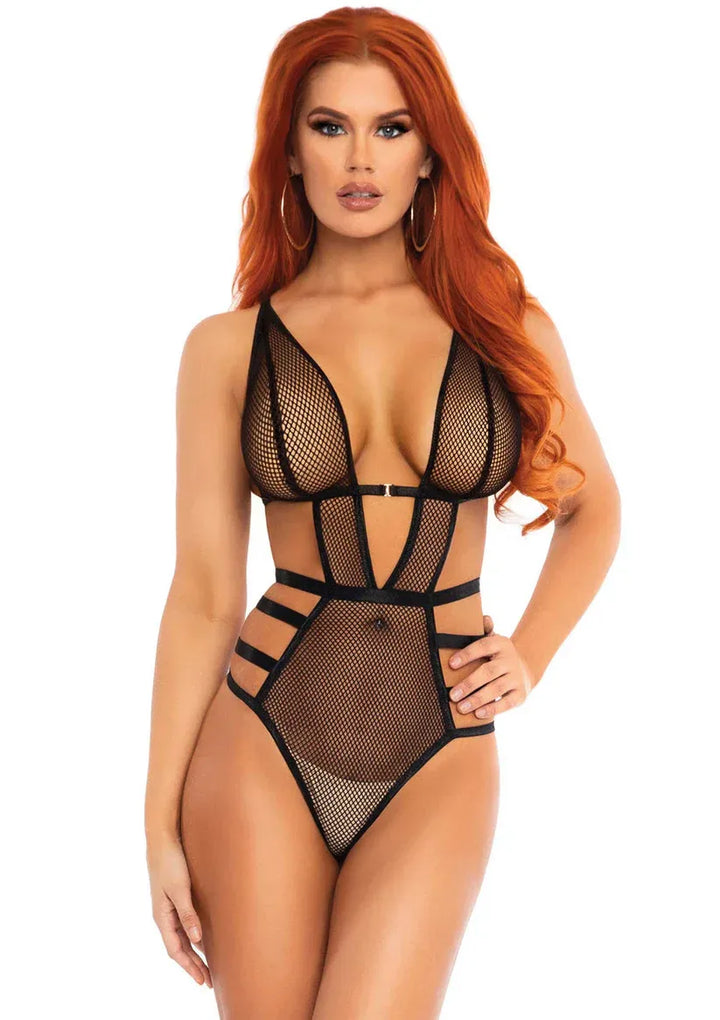 Leg Avenue Strappy With Adjustable Straps Bodysuit Zwart | bodysuit - Leg Avenue | SIN&LACE