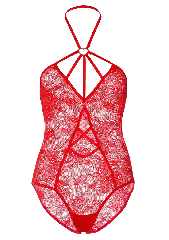 Leg Avenue With Heart and Keyhole Accent Bodysuit Rood | bodysuit - Leg Avenue | SIN&LACE