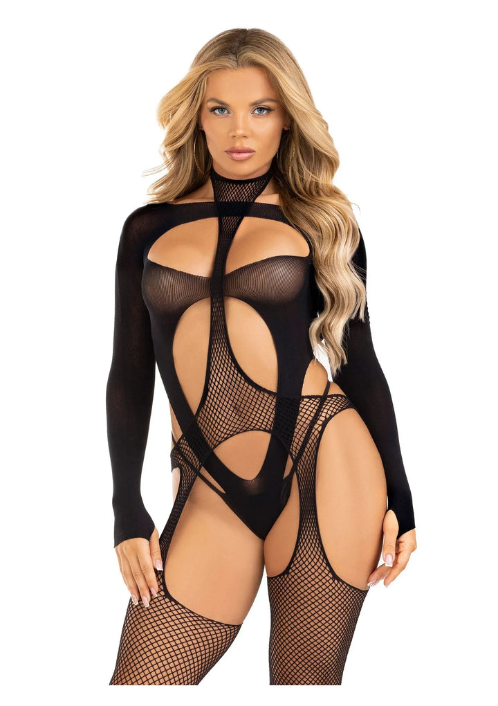 Leg Avenue Bodystocking met Cutout Body - Zwart | Bodystocking - Leg Avenue | SIN&LACE