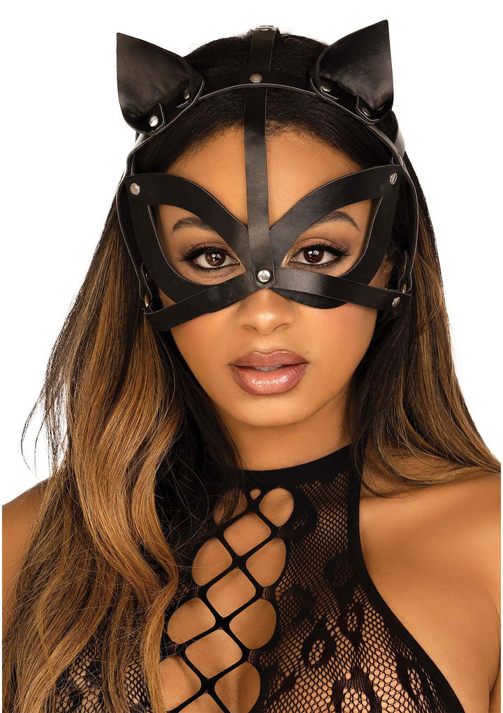 Leg Avenue Vegan Leather Studded Cat Mask kattenmasker