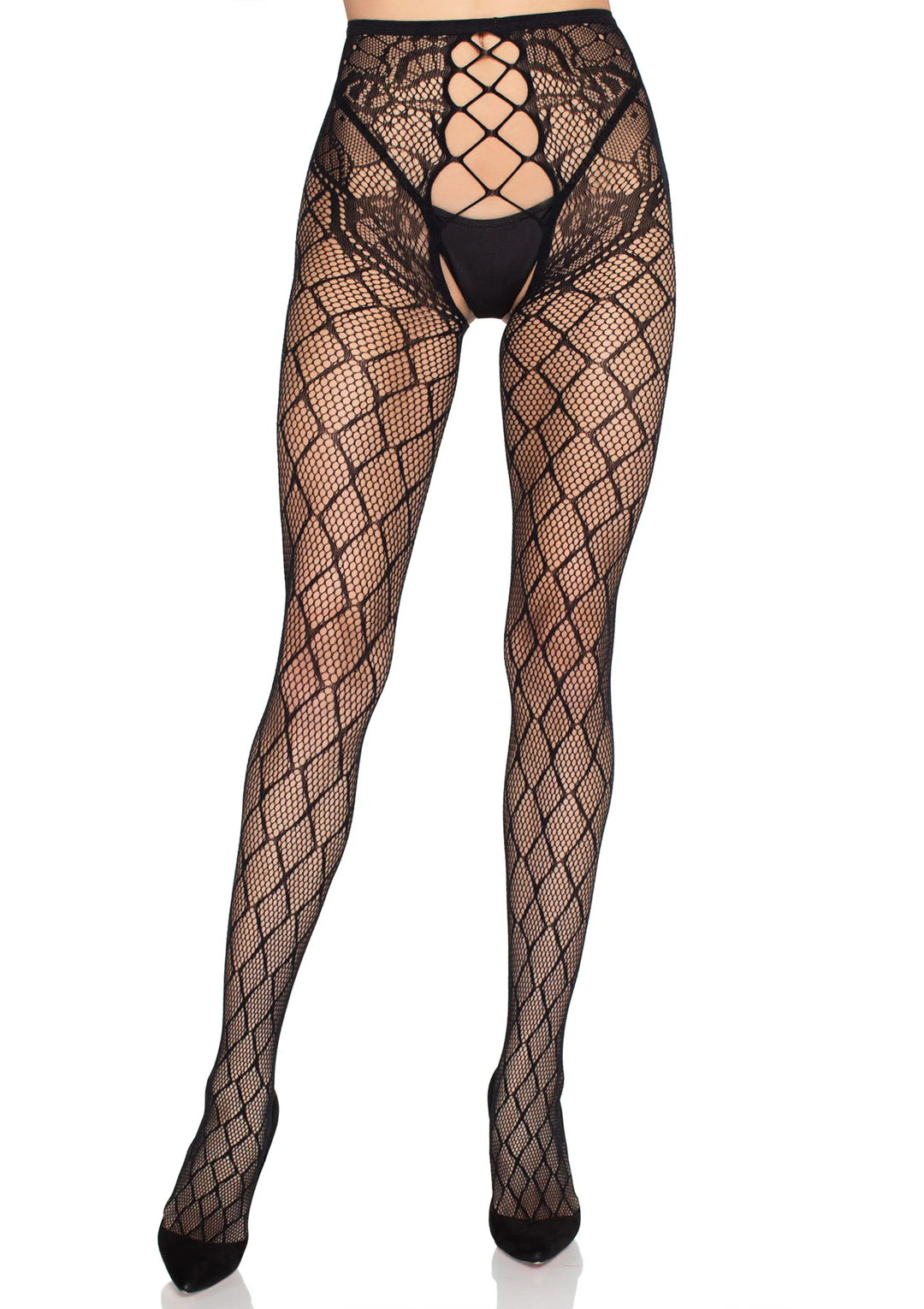 Leg Avenue Netpanty met open-kruis slip | Panty - Leg Avenue | SIN&LACE
