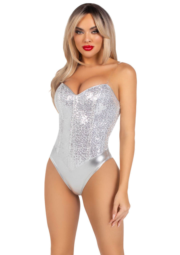 Leg Avenue Sequin Boned Crotch Bodysuit