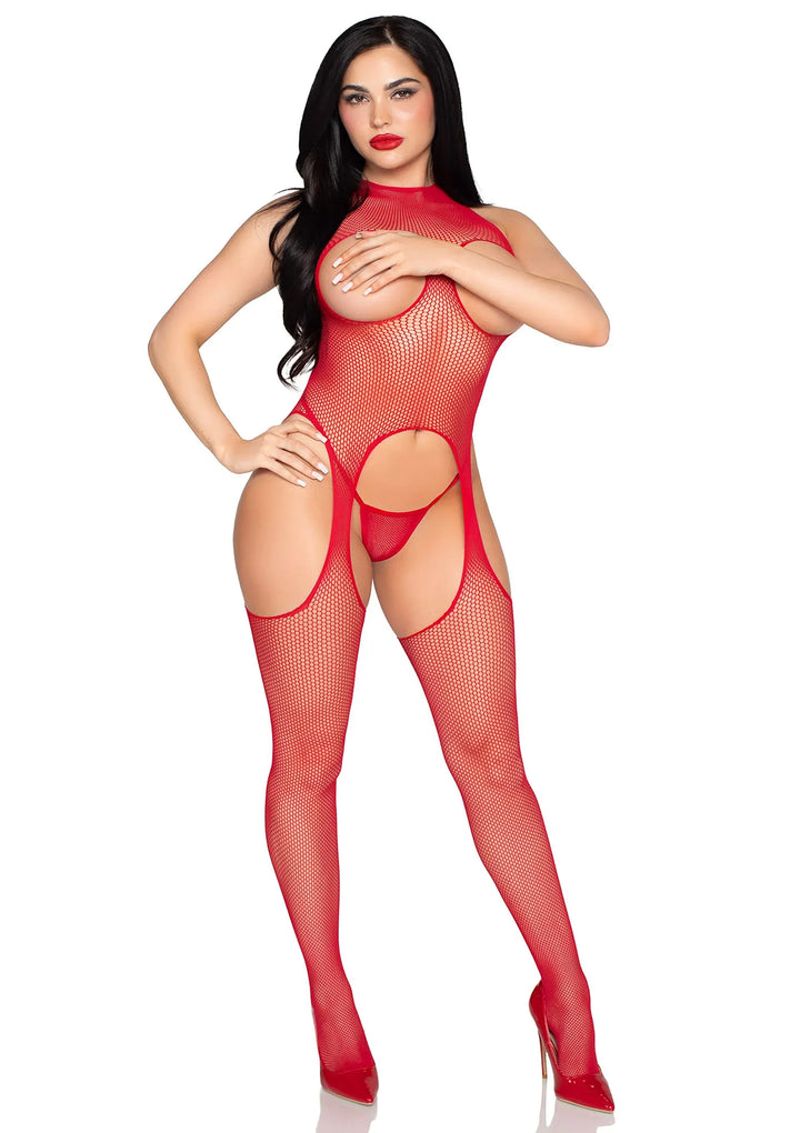Leg Avenue Open-cup bodystocking met slip | Bodystocking - Leg Avenue | SIN&LACE