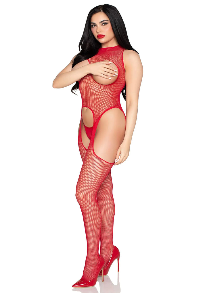 Leg Avenue Open-cup bodystocking met slip | Bodystocking - Leg Avenue | SIN&LACE
