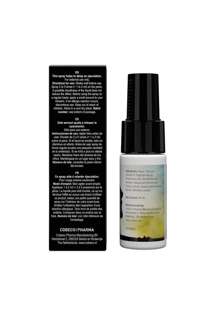Cobeco Zwart Stone Delay Spray 15 ml | Voor hem - Klaarkomen uitstellen - Cobeco | SIN&LACE