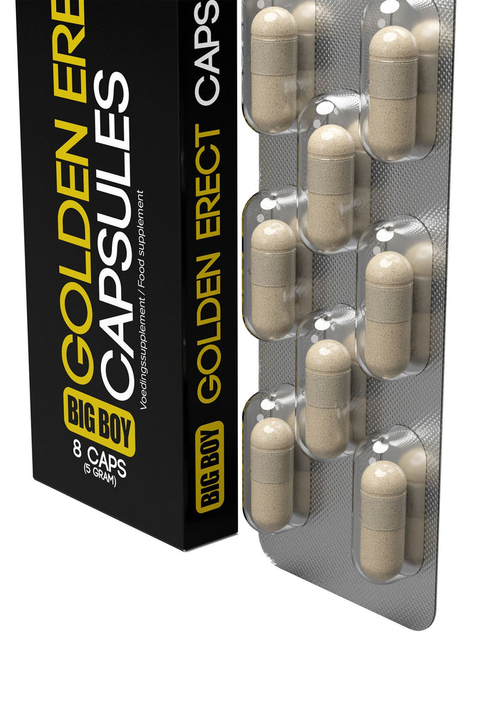 Cobeco Big Boy Golden Erect Capsules 8 pcs | Voor hem - Erectiemiddelen - Cobeco | SIN&LACE