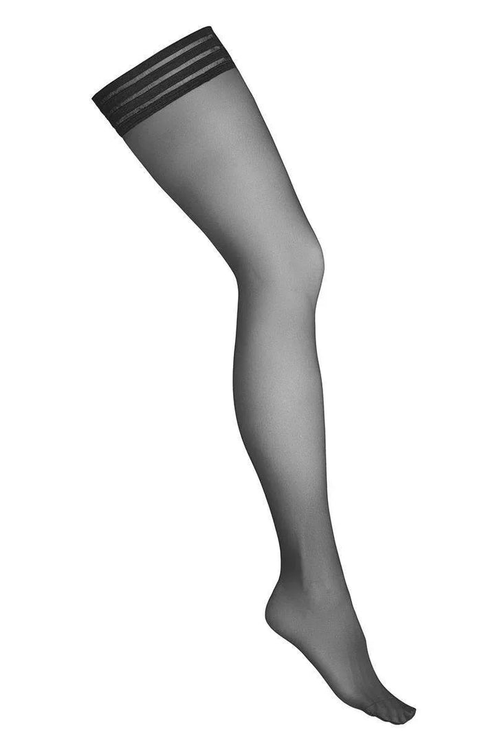 Verleidelijke zwarte kousen met siliconen band